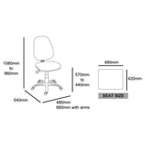 MA Ergo 300 Fabric High Back Task Chair with Arms