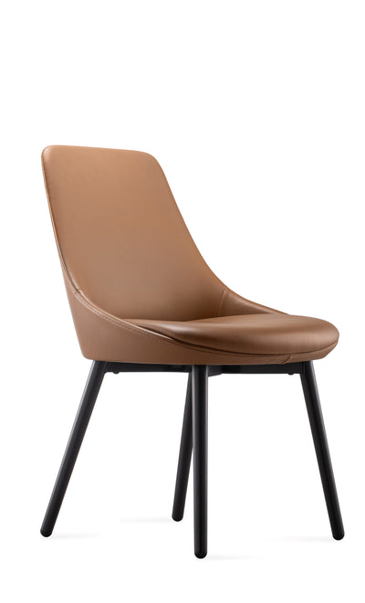 RL Eros PU Leather Upholstered Black Metal Base Breakout Chair