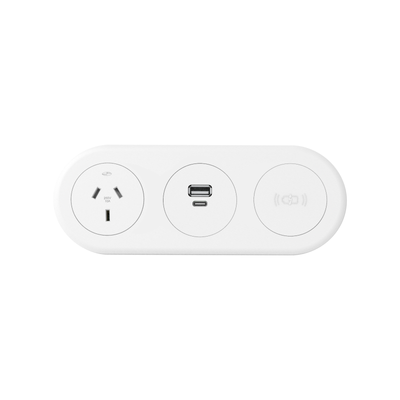 CM Echo In Desk GPO with Wireless and USB Fast Charge Module