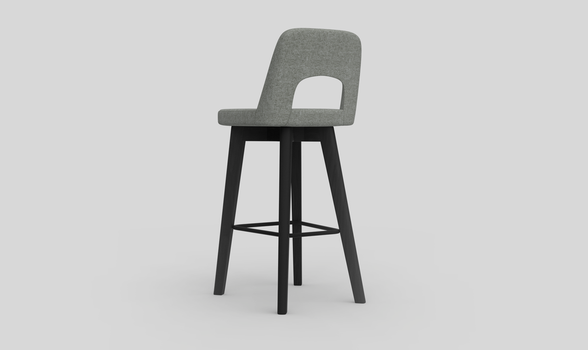 OL Elaro Fabric Upholstered Black Timber Leg Breakout High Chair