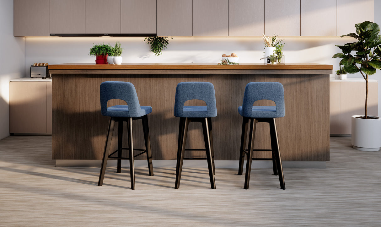 OL Elaro Fabric Upholstered Black Timber Leg Breakout High Chair