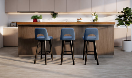 OL Elaro Fabric Upholstered Black Timber Leg Breakout High Chair