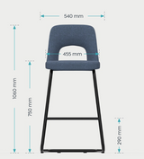 OL Elaro Fabric Upholstered Metal Leg Breakout High Chair