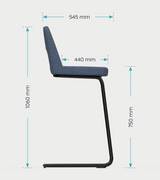 OL Elaro Fabric Upholstered Metal Leg Breakout High Chair