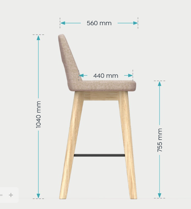 OL Elaro Fabric Upholstered Black Timber Leg Breakout High Chair