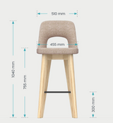 OL Elaro Fabric Upholstered Black Timber Leg Breakout High Chair