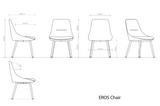 RL Eros PU Leather Upholstered Black Metal Base Breakout Chair