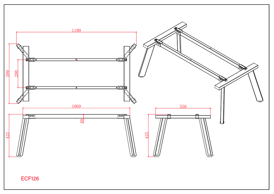 RL Eternity Metal Coffee Table Frame