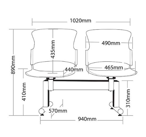 ST Focus Fabric Upholstered Beam Seating