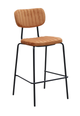 FL Tiramisu Velvet Upholstered Black Metal Frame Hospitality Barstool