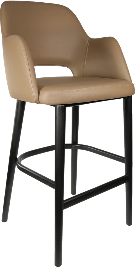 FL Sorbet Vinyl Upholstered Timber Legs Hospitality Barstool