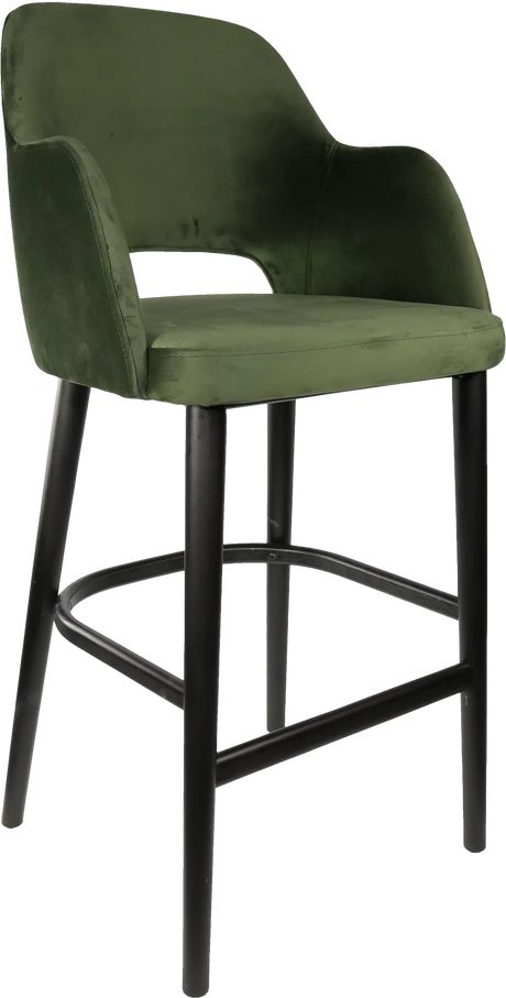 FL Sorbet Velvet Upholstered Timber Legs Hospitality Barstool