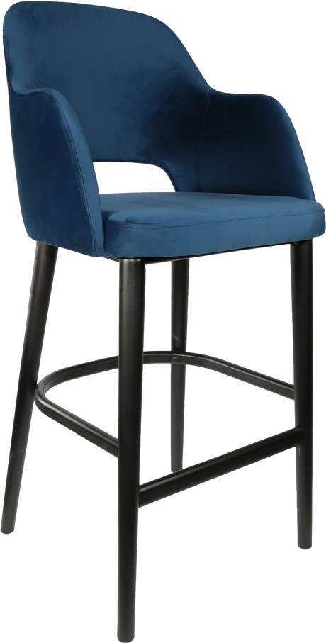 FL Sorbet Velvet Upholstered Timber Legs Hospitality Barstool