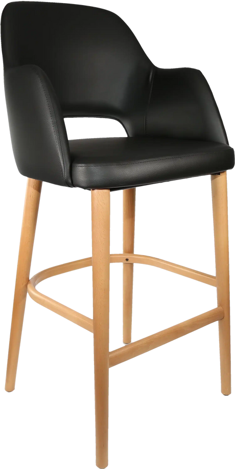 FL Sorbet Vinyl Upholstered Timber Legs Hospitality Barstool