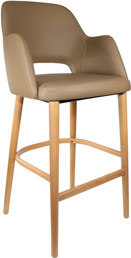 FL Sorbet Vinyl Upholstered Timber Legs Hospitality Barstool