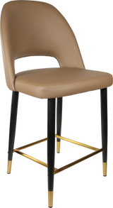 FL Semifreddo Vinyl Upholstered Metal Leg Hospitality Counter Stool