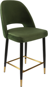 FL Semifreddo Velvet Upholstered Metal Leg Hospitality Counter Stool