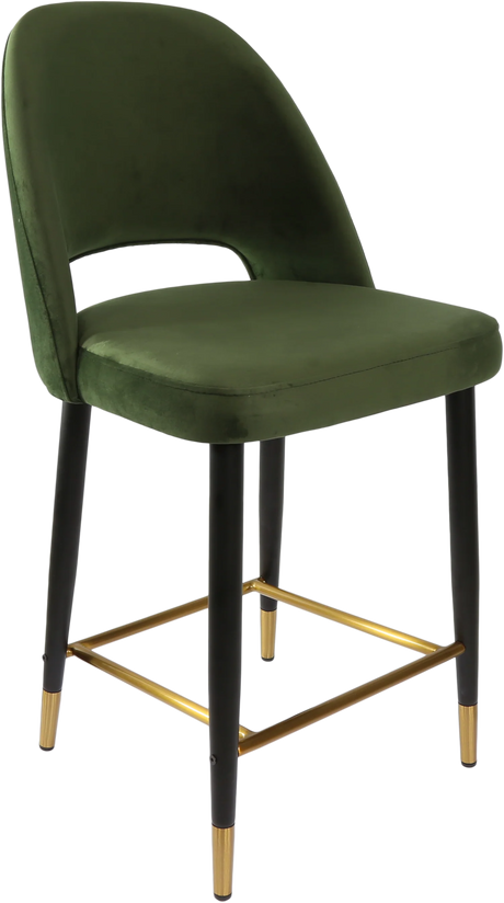 FL Semifreddo Velvet Upholstered Metal Leg Hospitality Counter Stool