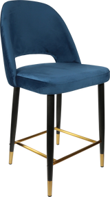 FL Semifreddo Velvet Upholstered Metal Leg Hospitality Counter Stool