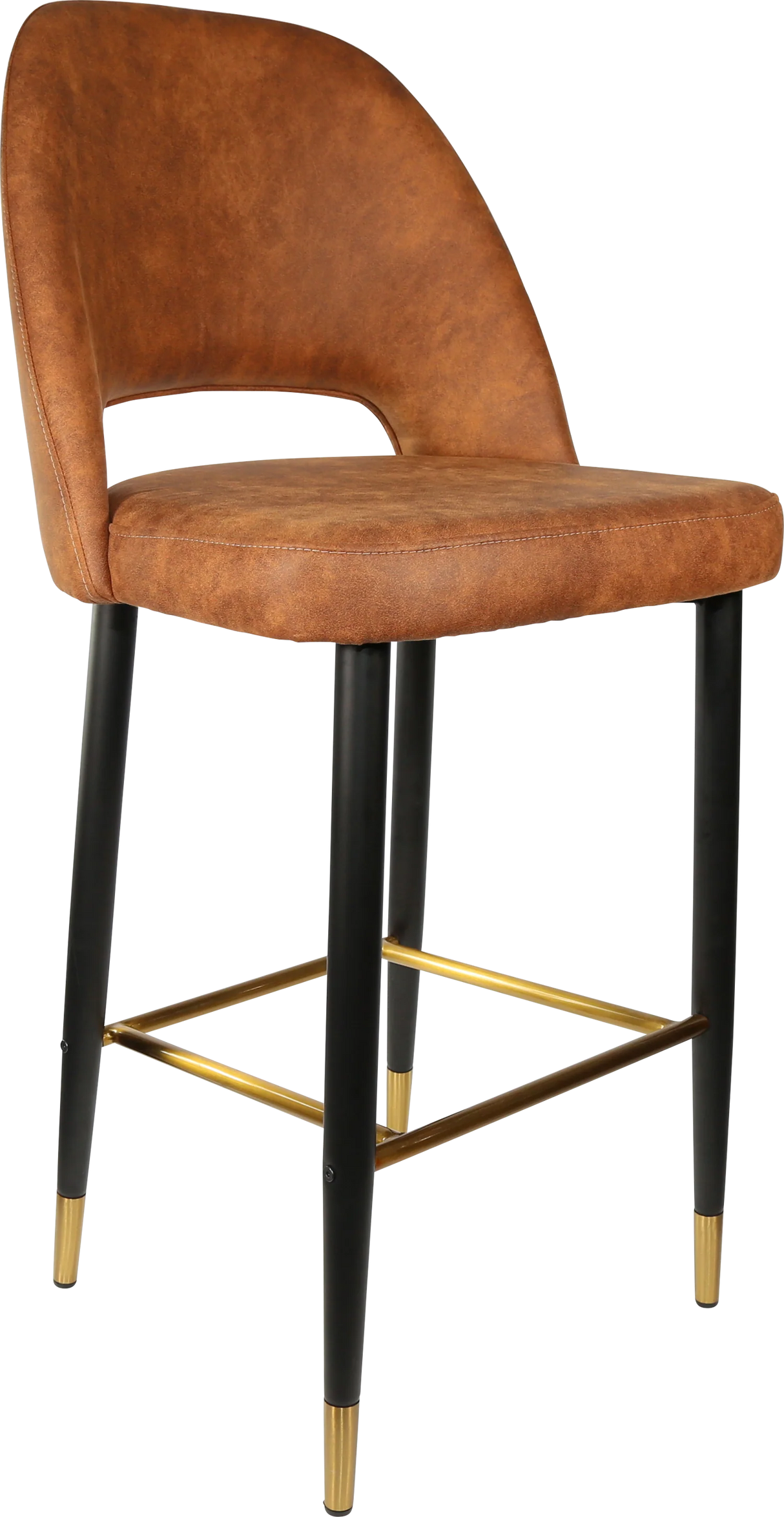 FL Semifreddo Premium Vinyl Upholstered Metal Leg Bar Stool