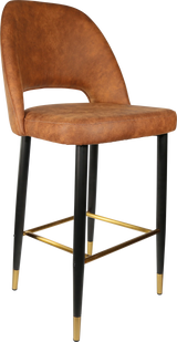 FL Semifreddo Premium Vinyl Upholstered Metal Leg Bar Stool