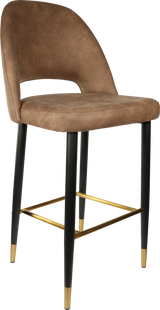 FL Semifreddo Premium Vinyl Upholstered Metal Leg Bar Stool