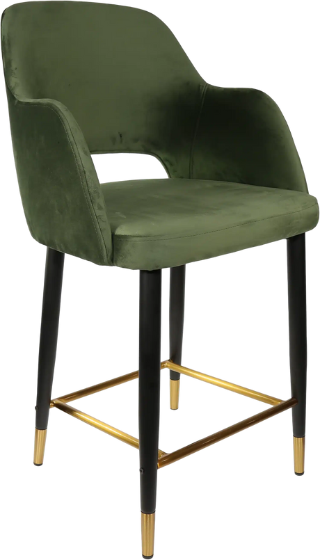 FL Sorbet Velvet Upholstered Metal Leg Hospitality Counter Stool