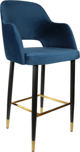 FL Sorbet Velvet Upholstered Metal Leg Hospitality Barstool