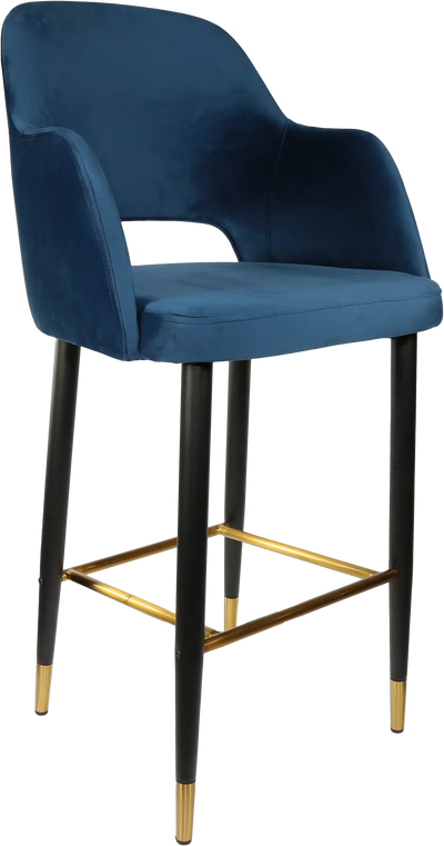 FL Sorbet Velvet Upholstered Metal Leg Hospitality Barstool