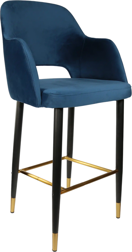 FL Sorbet Velvet Upholstered Metal Leg Hospitality Barstool