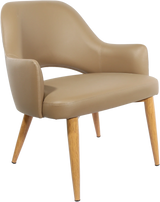 FL BonBon Vinyl Upholstered Timber Look Metal Legs Hospitality Chair