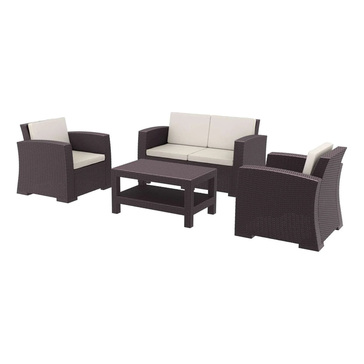 FL Monaco Hospitality Outdoor 4 Seater Lounge Set with Cushion