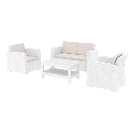 FL Monaco Hospitality Outdoor 4 Seater Lounge Set with Cushion