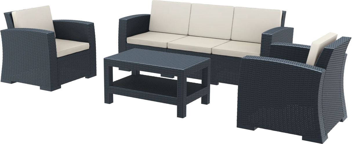 FL Monaco Hospitality Outdoor 3+1+1 Seater Lounge Set