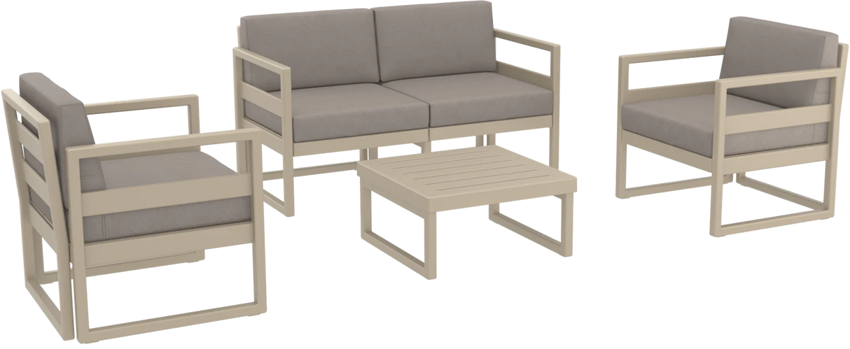 FL Mykonos Hospitality Outdoor 4 Seater Lounge Set