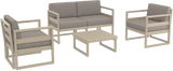 FL Mykonos Hospitality Outdoor 4 Seater Lounge Set