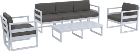 FL Mykonos Aluminium Hospitality Outdoor 5 Seater Lounge Set