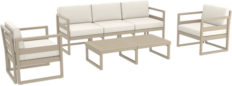 FL Mykonos Aluminium Hospitality Outdoor 5 Seater Lounge Set