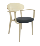 FL Atlanta Upholstered Seat Hospitality Stackable Dining Armchair
