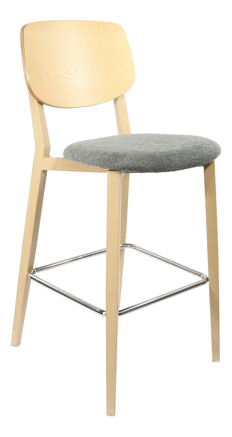FL Atlanta Upholstered Seat Aluminium Frame Hospitality Barstool - Large