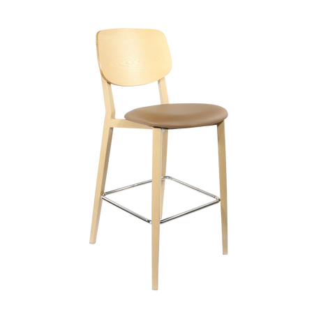 FL Atlanta Upholstered Seat Aluminium Frame Hospitality Barstool - Large