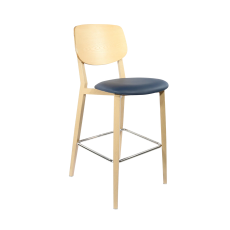 FL Atlanta Upholstered Seat Aluminium Frame Hospitality Barstool - Large