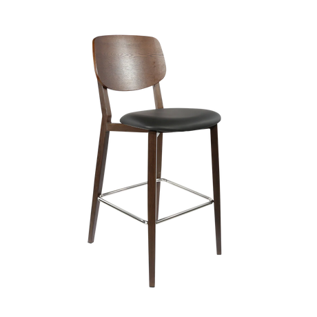FL Atlanta Upholstered Seat Aluminium Frame Hospitality Barstool - Large
