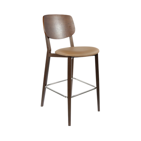 FL Atlanta Upholstered Seat Aluminium Frame Hospitality Barstool - Large