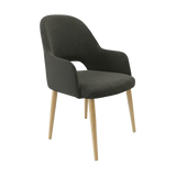 FL Orleans Bourbon Fabric Upholstered Aluminium Legs Hospitality Dining Chair