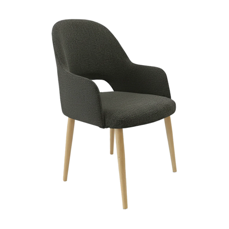 FL Orleans Bourbon Fabric Upholstered Aluminium Legs Hospitality Dining Chair