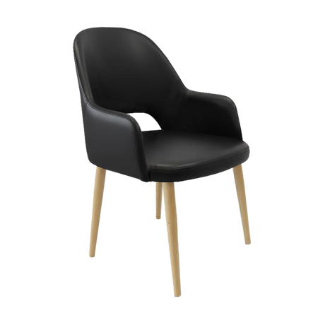 FL Orleans Bourbon PU Leather Upholstered Aluminium Legs Hospitality Armchair