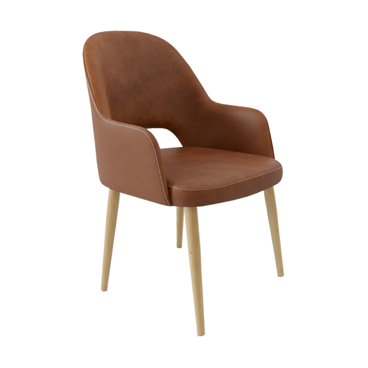FL Orleans Bourbon Fabric Upholstered Aluminium Legs Hospitality Dining Chair