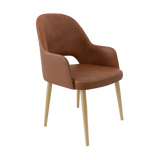 FL Orleans Bourbon Fabric Upholstered Aluminium Legs Hospitality Dining Chair