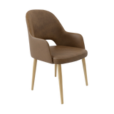 FL Orleans Bourbon Fabric Upholstered Aluminium Legs Hospitality Dining Chair